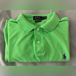 Polo by Ralph Lauren - custom fit, mens short sleeve, bright green, XL